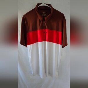 Oakley Mens Color-Block Golf Polo Shirt